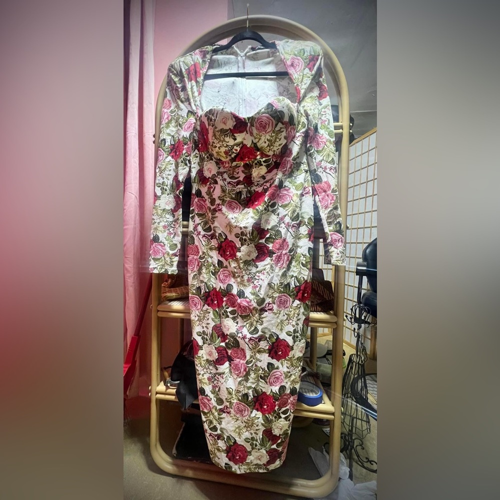 Floral bodycon midi
